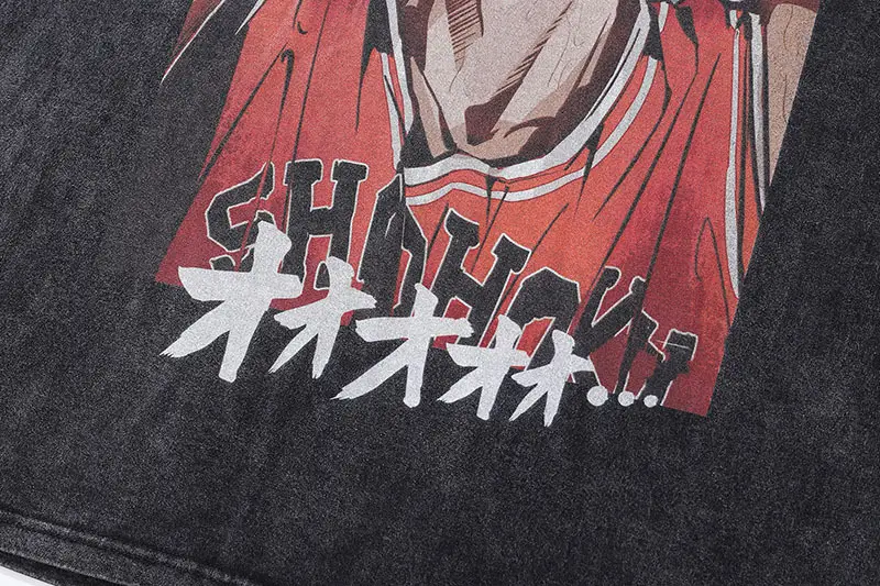 Harajuku Street Cartoon T-Shirt for Men Women Black Graphic Print — feature 16