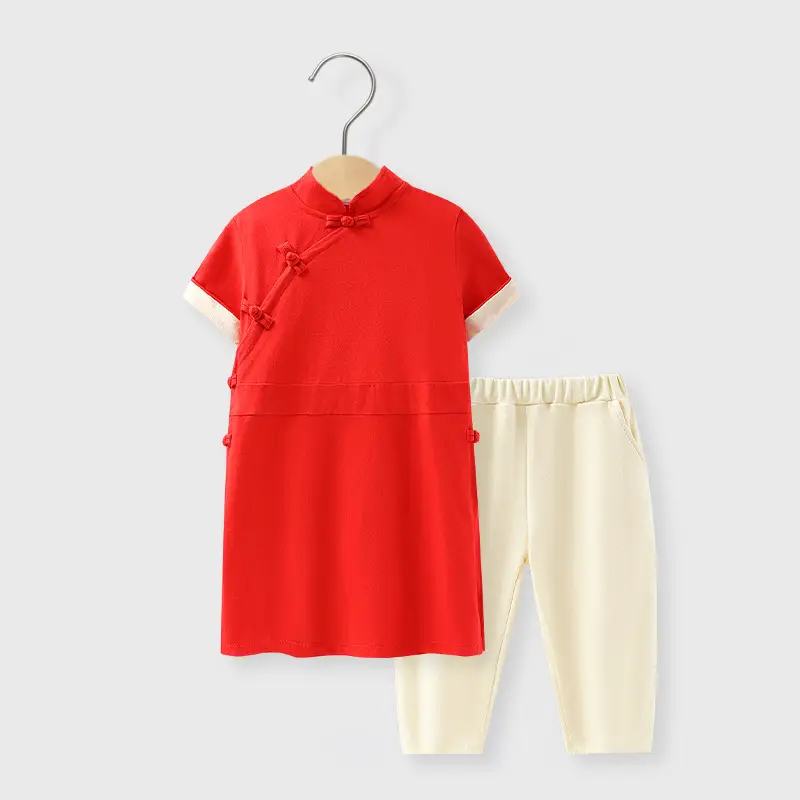 Red Chinese Tang Suit for Kids 1-2Yr Spring Autumn Winter