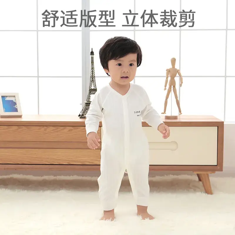 Baby Cotton Jumpsuit Blue Long Sleeve Newborn - Image 8