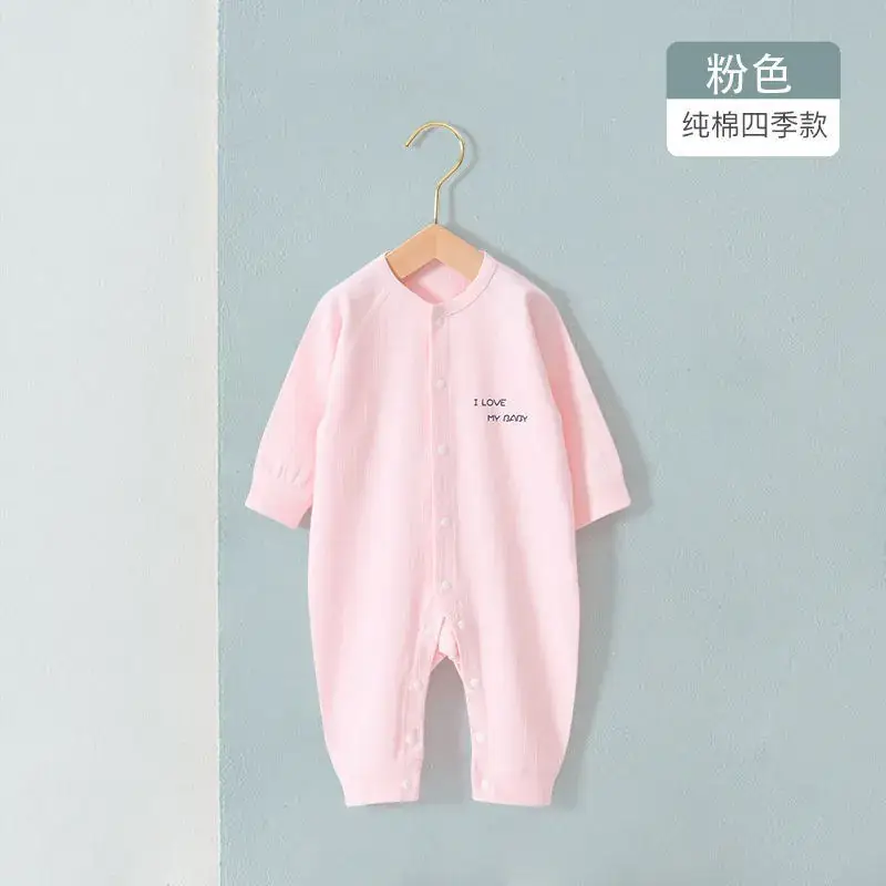 Baby Cotton Jumpsuit Blue Long Sleeve Newborn - Image 3