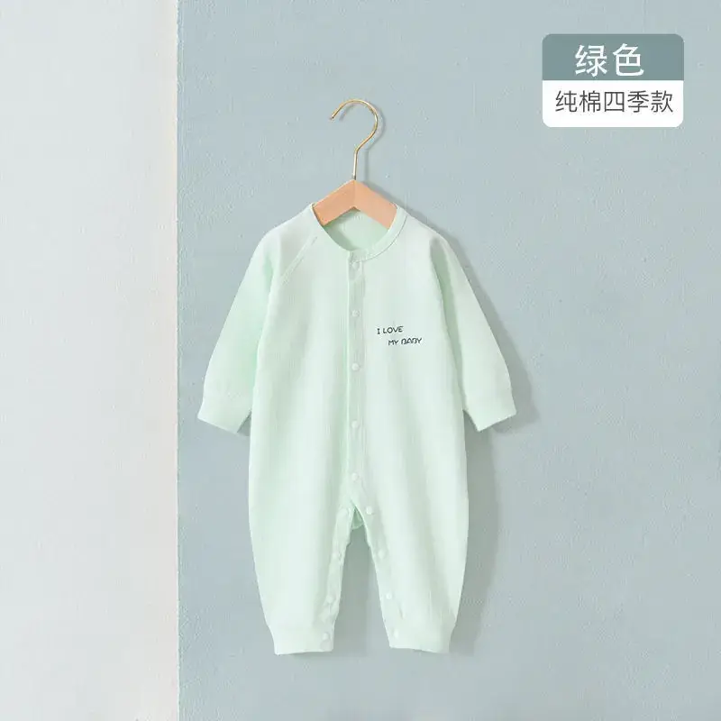 Baby Cotton Jumpsuit Blue Long Sleeve Newborn - Image 4