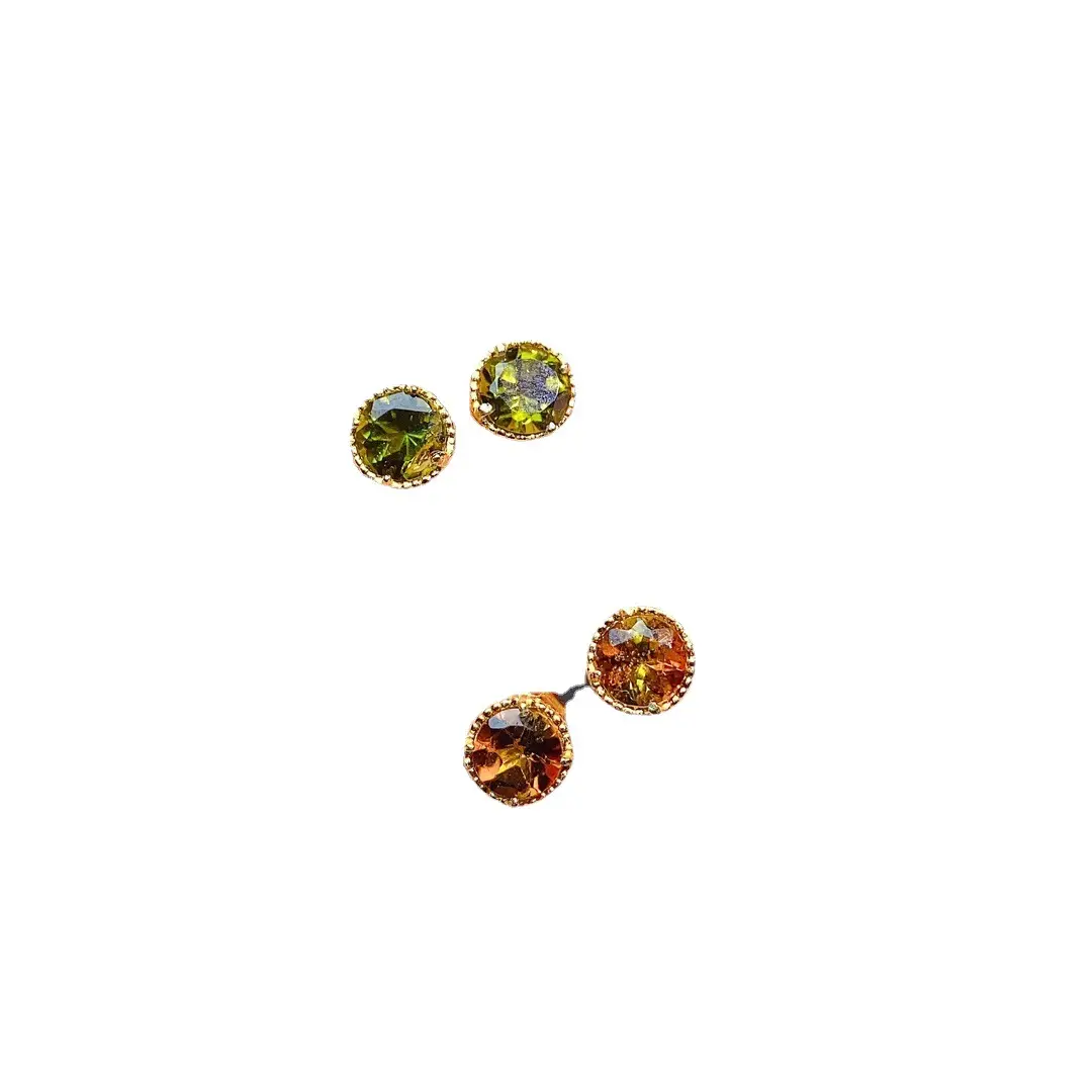 Natural Tourmaline Earrings S925 Silver 4x4 Hot - Image 7