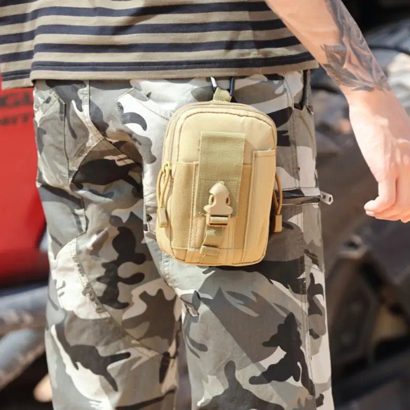 Men's Camouflage Tactical Phone Waist Bag Waterproof Multi-functional Belt — feature 2