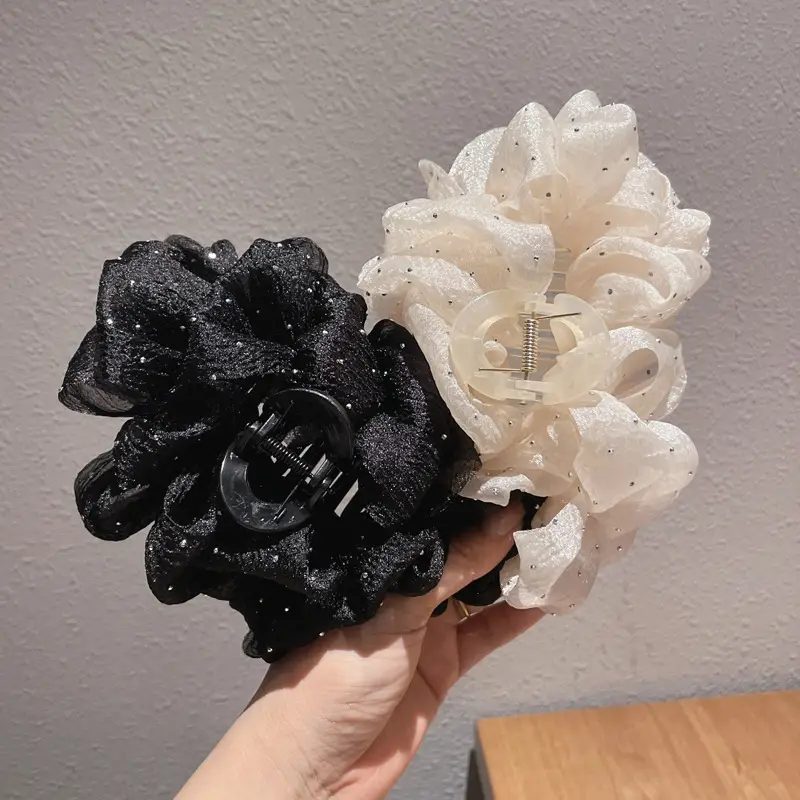 White Mesh Cloud Bubble Hairpin for Women — feature 3