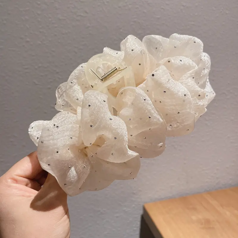 White Mesh Cloud Bubble Hairpin for Women - Image 2