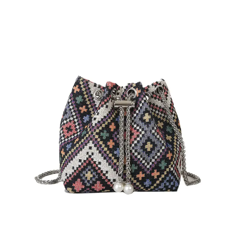 Women's Blue White Chain Crossbody Bag 2023 Spring Summer - Image 9