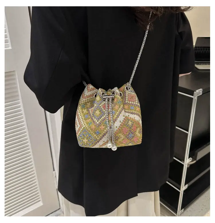 Women's Blue White Chain Crossbody Bag 2023 Spring Summer — feature 16