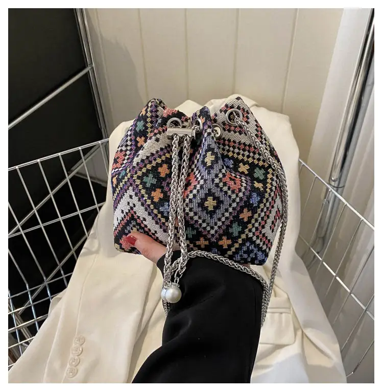 Women's Blue White Chain Crossbody Bag 2023 Spring Summer — feature 19
