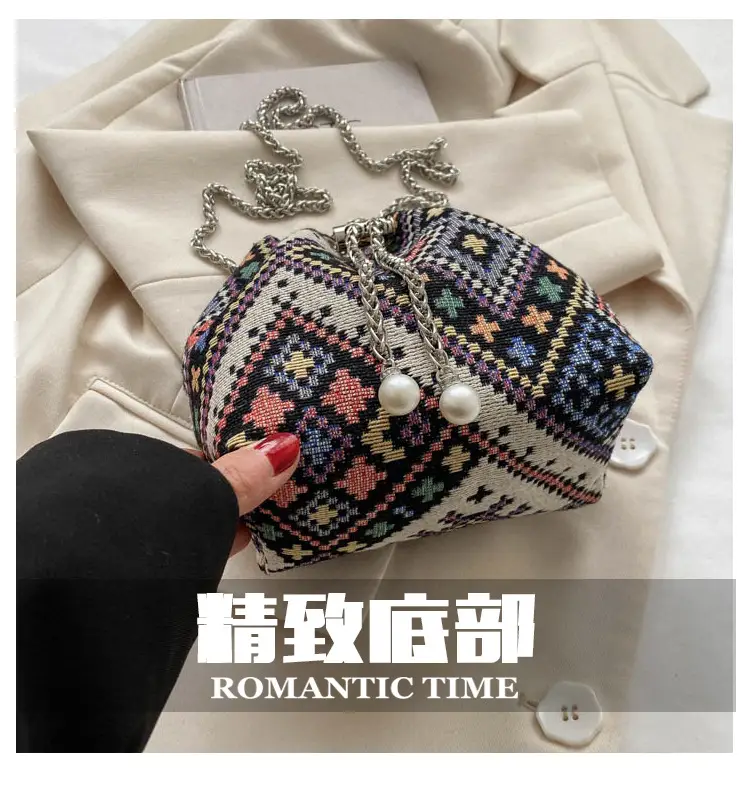 Women's Blue White Chain Crossbody Bag 2023 Spring Summer — feature 3