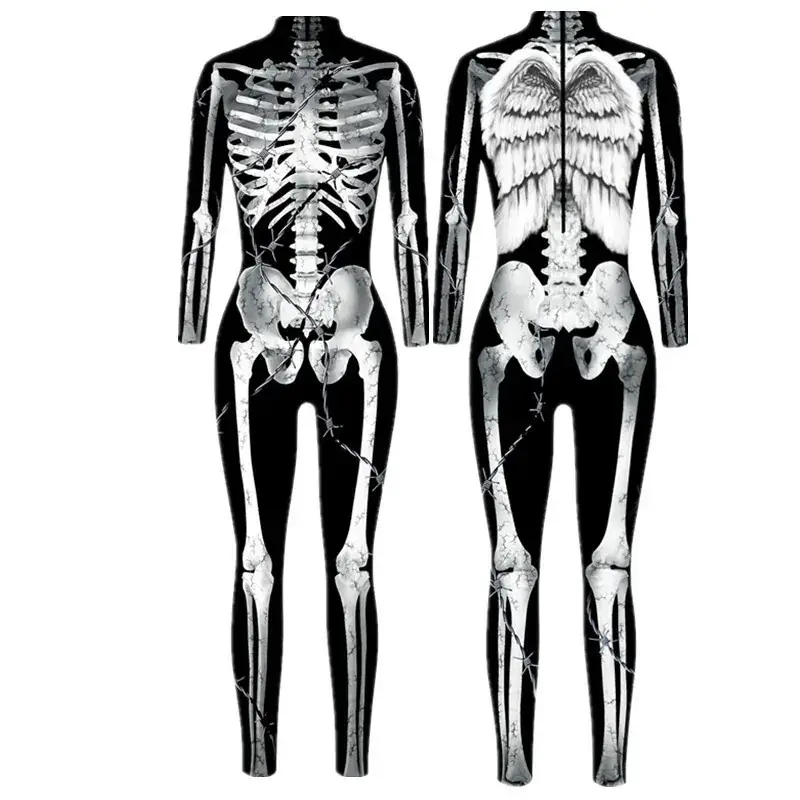 2022 Halloween Skeleton 3D Digital Printed Bodysuit - Image 3