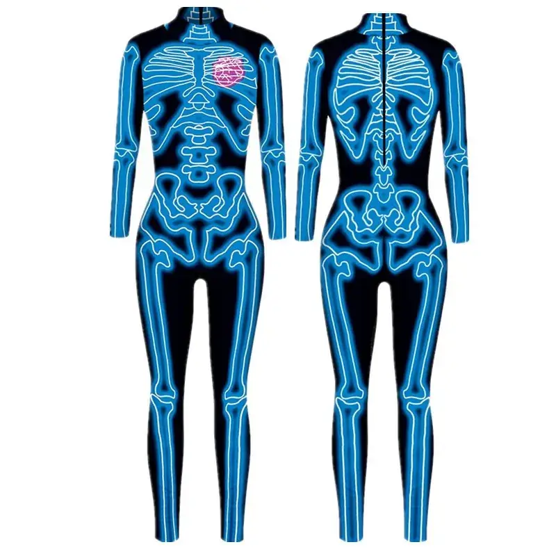 2022 Halloween Skeleton 3D Digital Printed Bodysuit - Image 4