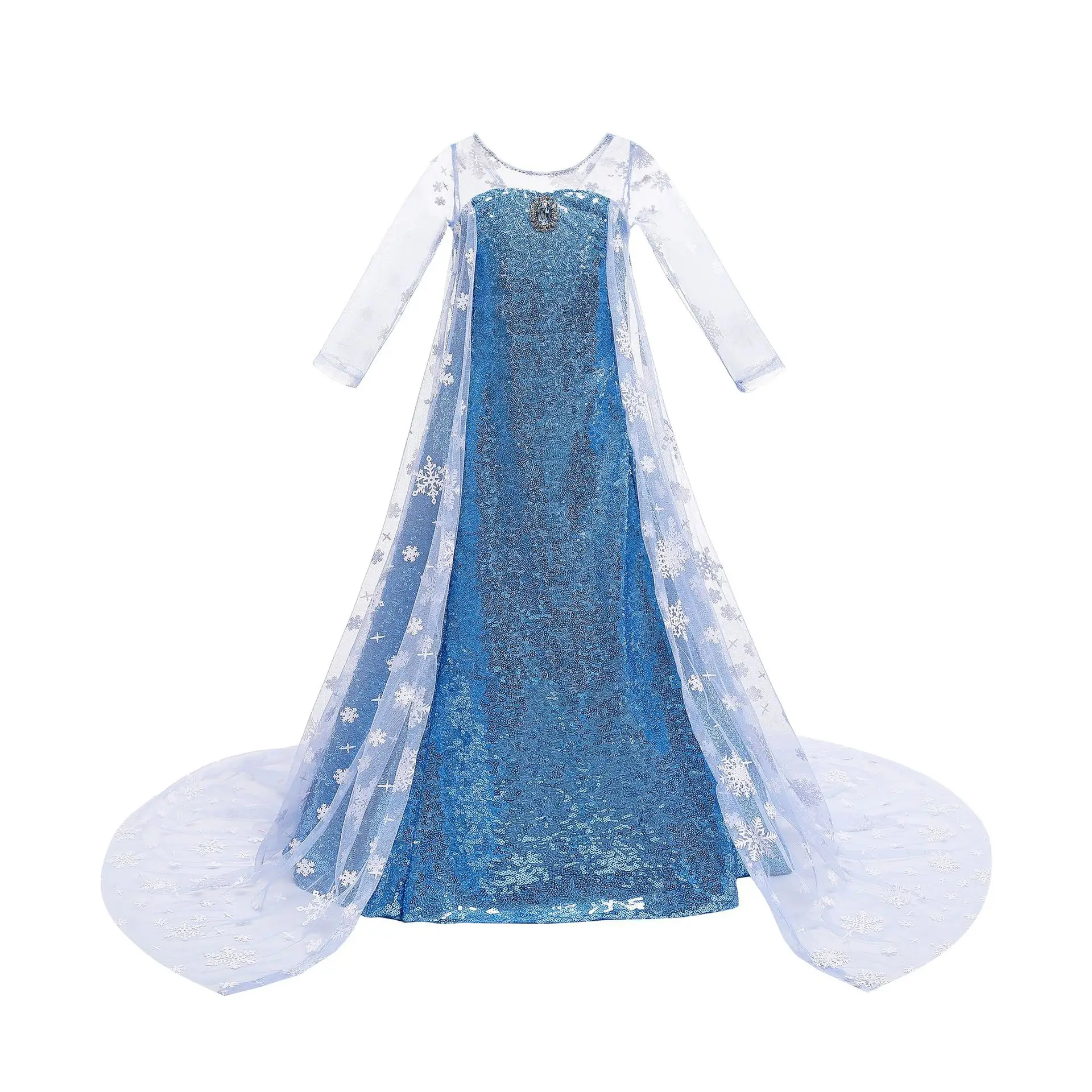 Aisha Princess Dress Blue Frozen Girls Western Style — feature 11