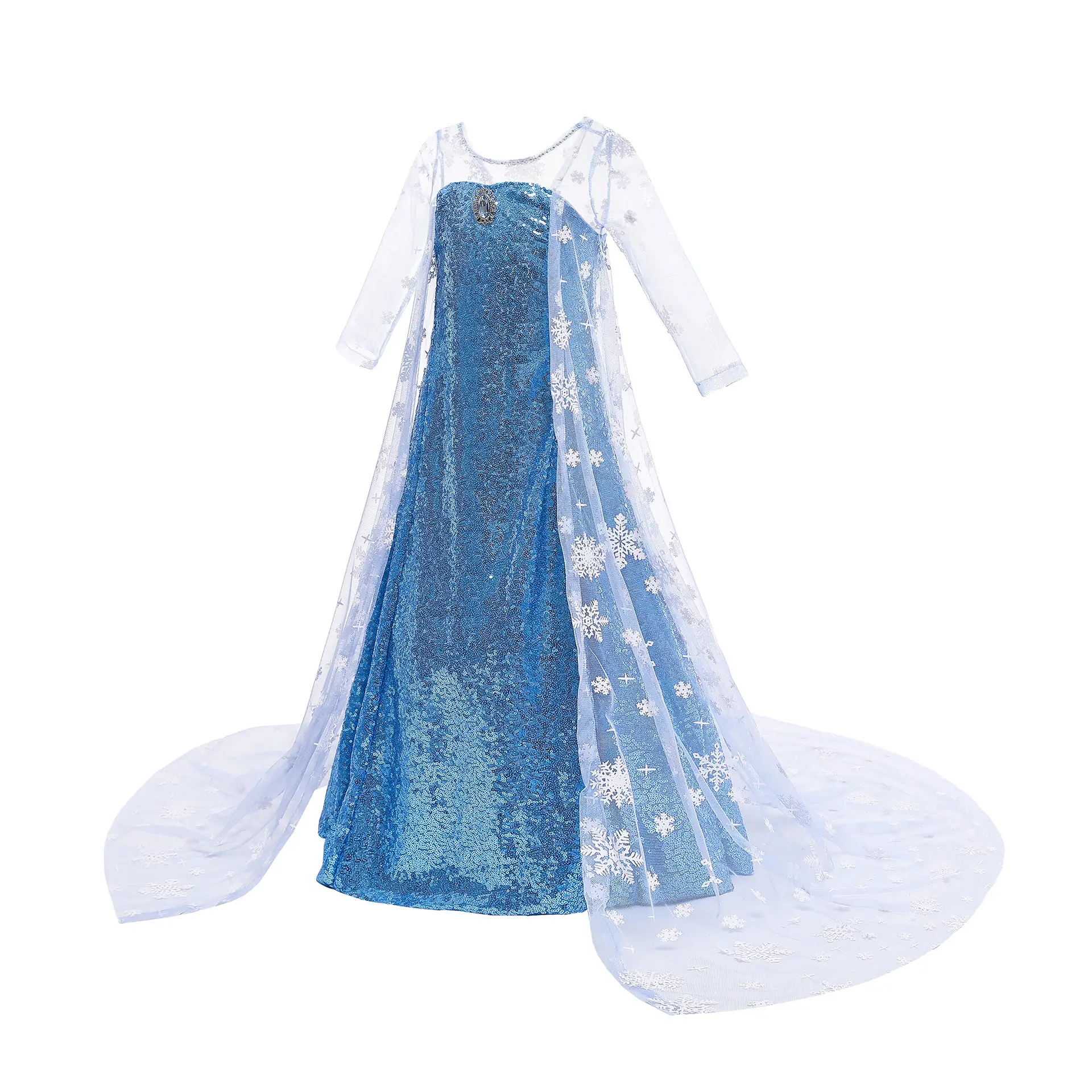 Aisha Princess Dress Blue Frozen Girls Western Style — feature 12