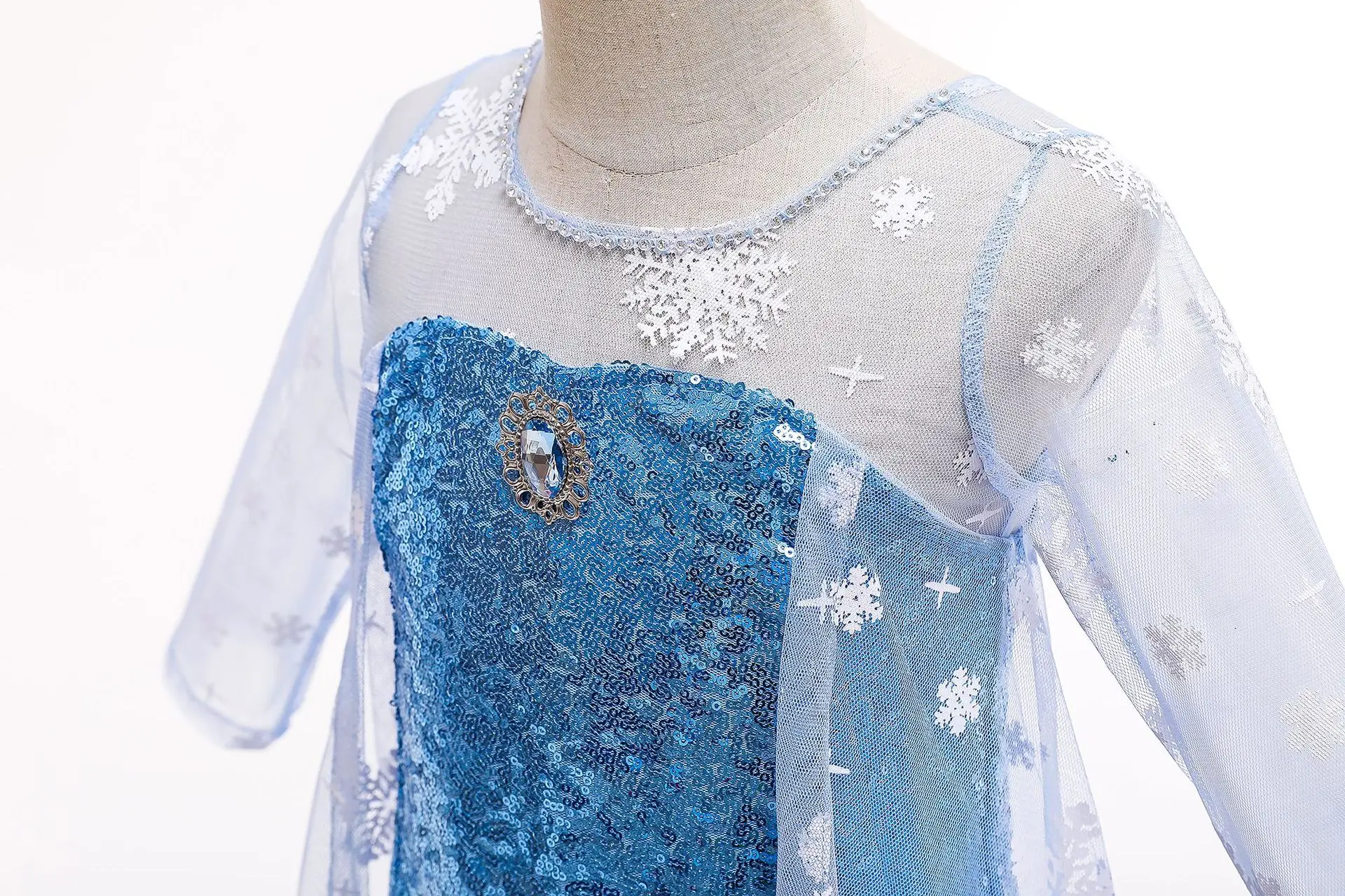Aisha Princess Dress Blue Frozen Girls Western Style — feature 14