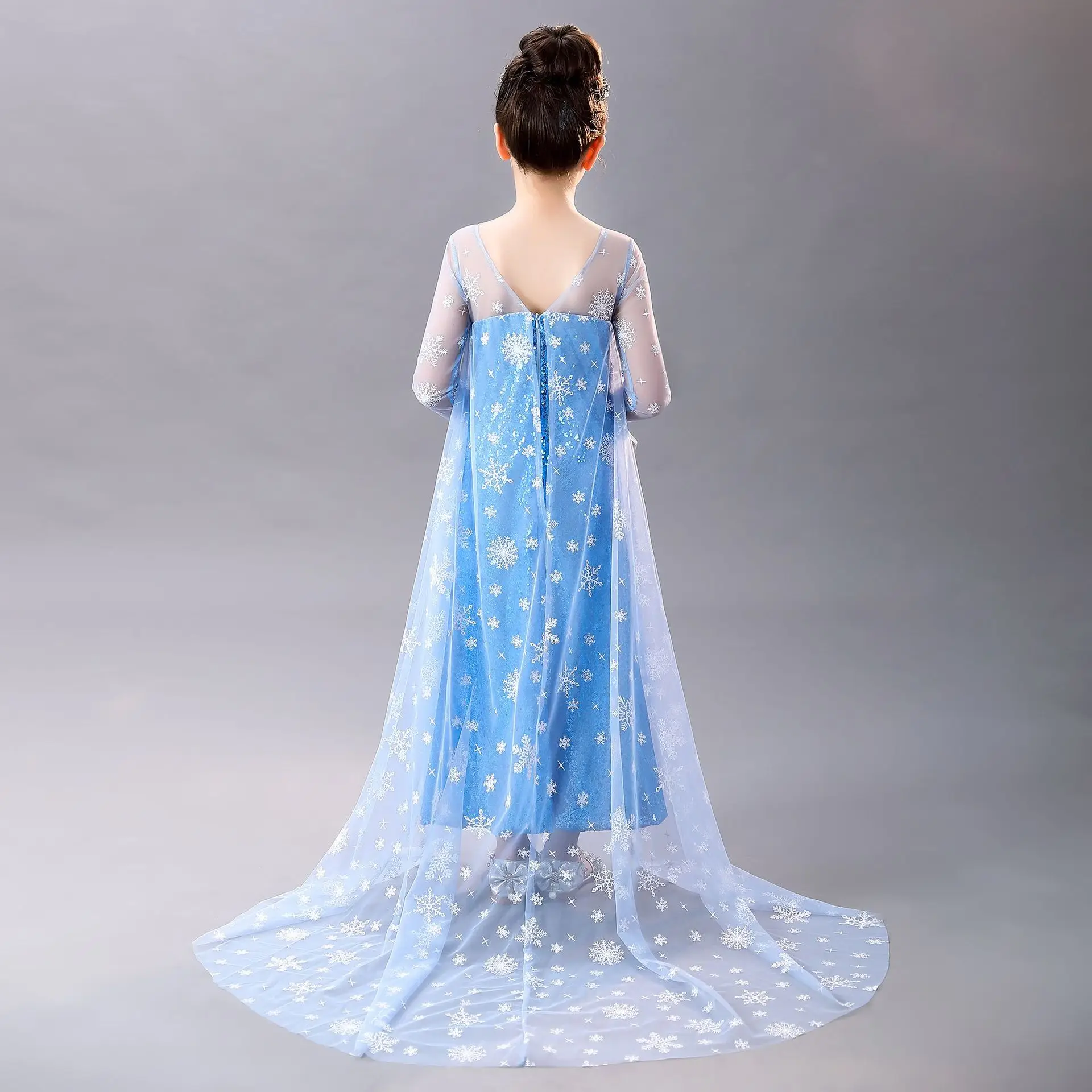 Aisha Princess Dress Blue Frozen Girls Western Style — feature 6