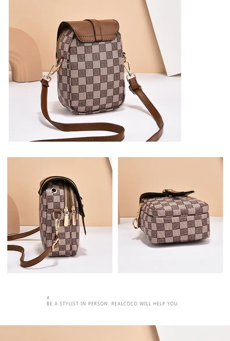 Women's Mini Crossbody Phone Bag Brown Leather — feature 11