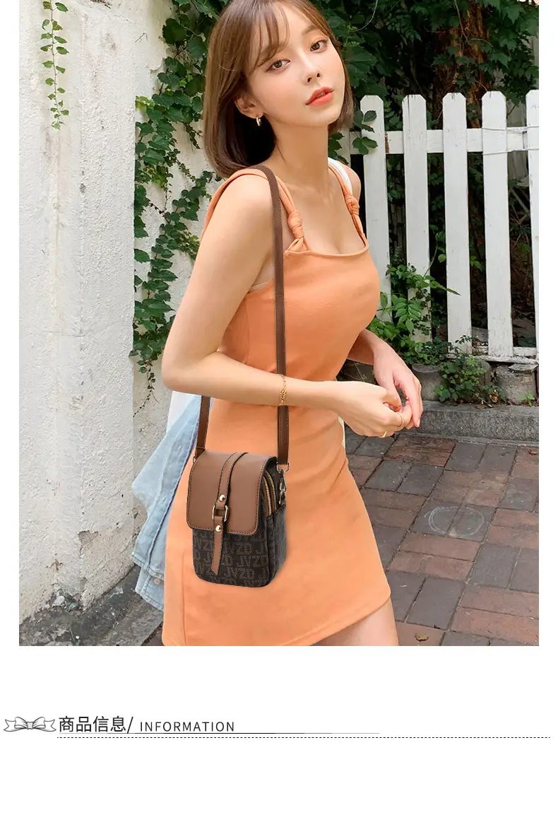 Women's Mini Crossbody Phone Bag Brown Leather — feature 6