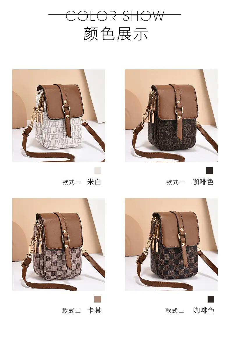 Women's Mini Crossbody Phone Bag Brown Leather — feature 8
