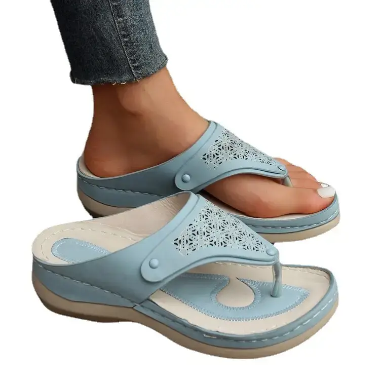 Women's Laser Embroidered Wedge Sandals 2023