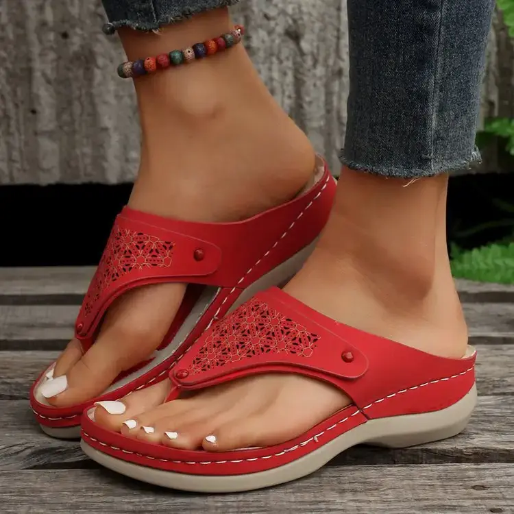 Women's Laser Embroidered Wedge Sandals 2023