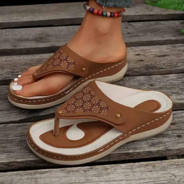 Women's Laser Embroidered Wedge Sandals 2023