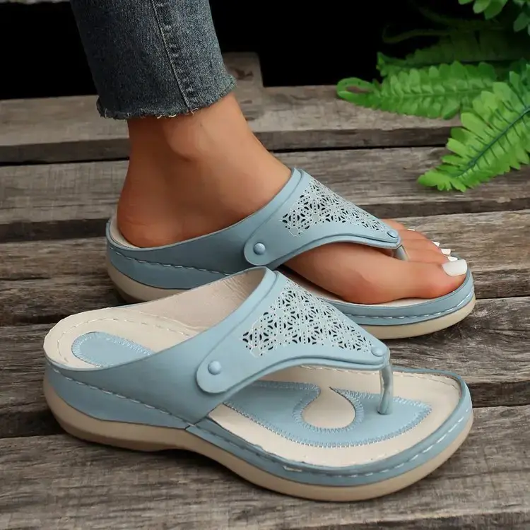 Women's Laser Embroidered Wedge Sandals 2023