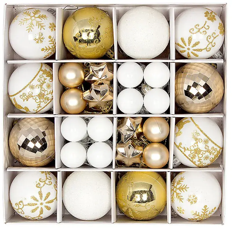 Cross-Country Christmas Balls 44PCs Gold Electroplated 3-6cm — feature 8