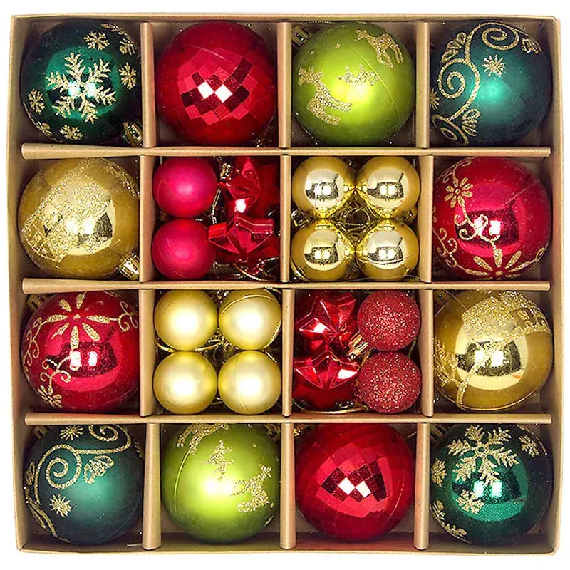Cross-Country Christmas Balls 44PCs Gold Electroplated 3-6cm — feature 9