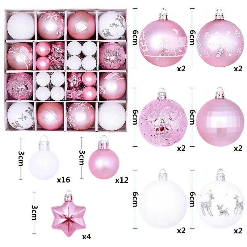 Cross-Country Christmas Balls 44PCs Gold Electroplated 3-6cm - Image 21