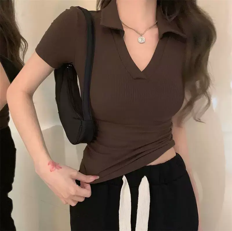 Women V-Neck Slim Fit T-Shirt Summer 2023 — feature 2