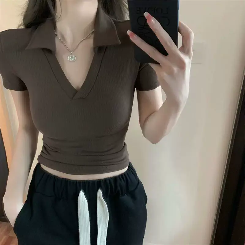Women V-Neck Slim Fit T-Shirt Summer 2023 — feature 5