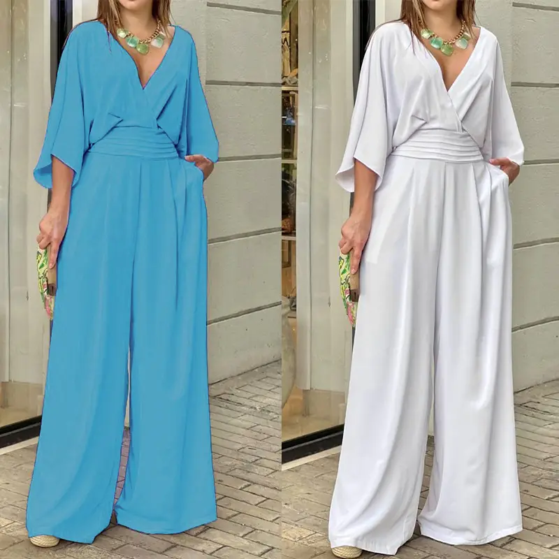 2025 Spring Jumpsuit for Women Pure Color European American - Image 5