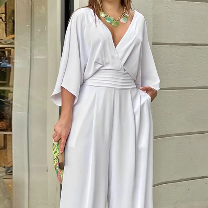 2025 Spring Jumpsuit for Women Pure Color European American — feature 33