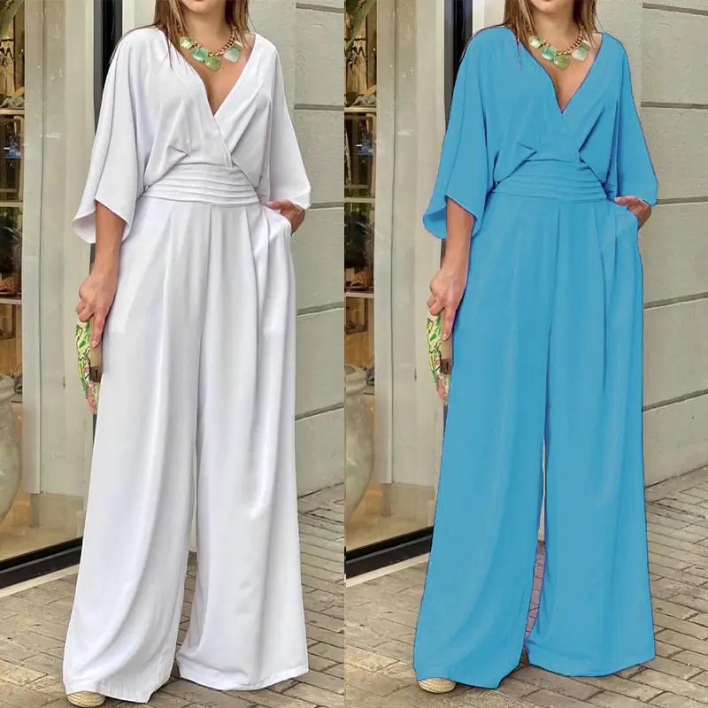 2025 Spring Jumpsuit for Women Pure Color European American — feature 37