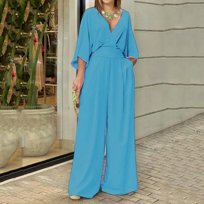2025 Spring Jumpsuit for Women Pure Color European American — feature 39
