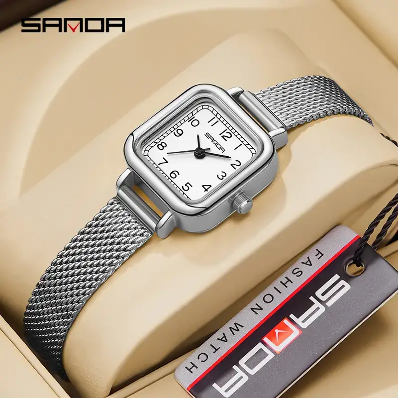 Sanda Women's Gold Square Dial Quartz Belt Watch - Image 21
