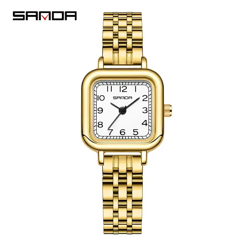 Sanda Women's Gold Square Dial Quartz Belt Watch - Image 11