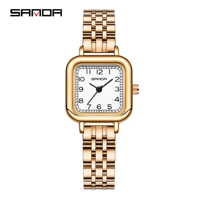 Sanda Women's Gold Square Dial Quartz Belt Watch - Image 12