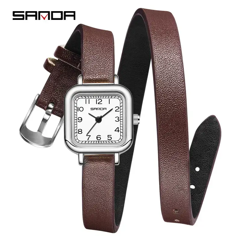 Sanda Women's Gold Square Dial Quartz Belt Watch - Image 16
