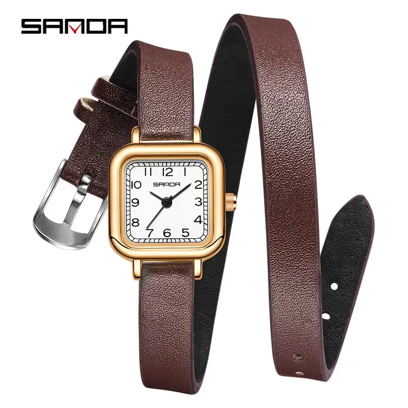 Sanda Women's Gold Square Dial Quartz Belt Watch - Image 18