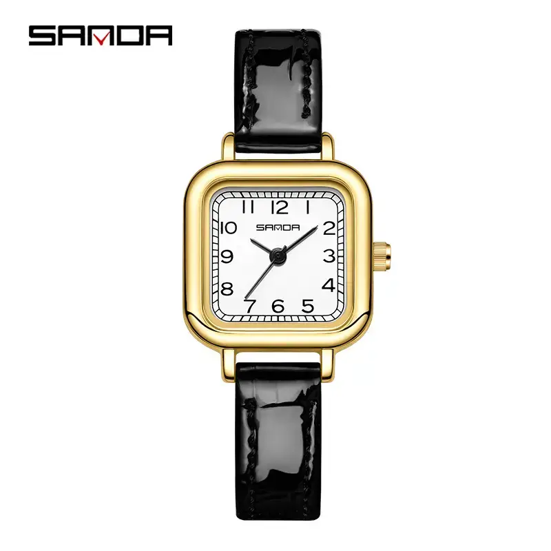 Sanda Women's Gold Square Dial Quartz Belt Watch - Image 2
