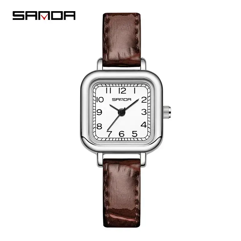 Sanda Women's Gold Square Dial Quartz Belt Watch - Image 4