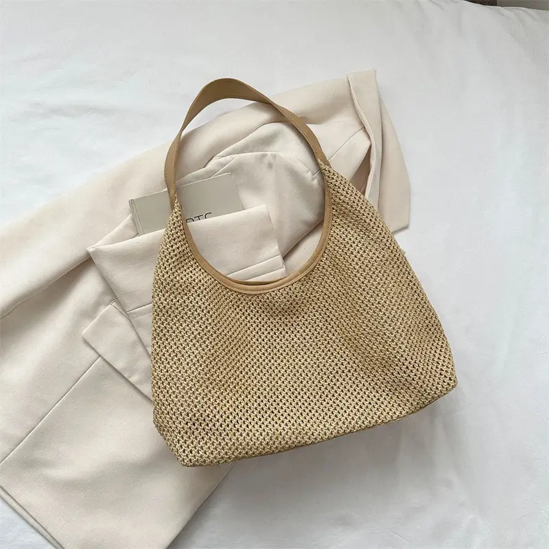 Women Woven Straw Bag Large Capacity Vintage Style - Image 6