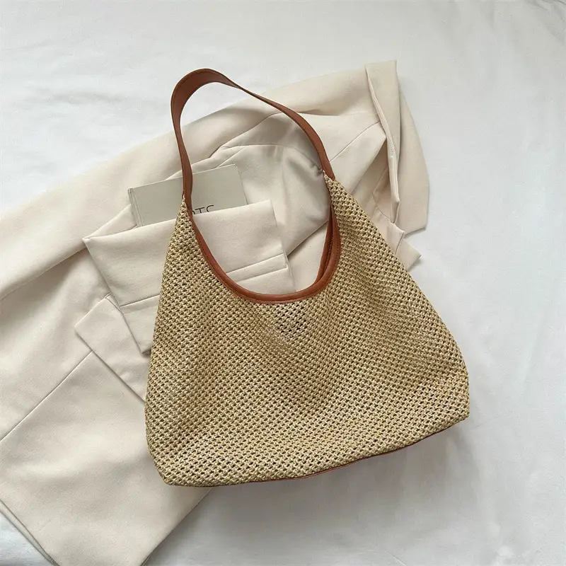 Women Woven Straw Bag Large Capacity Vintage Style - Image 8