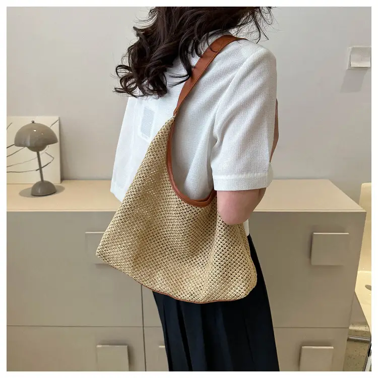Women Woven Straw Bag Large Capacity Vintage Style — feature 12