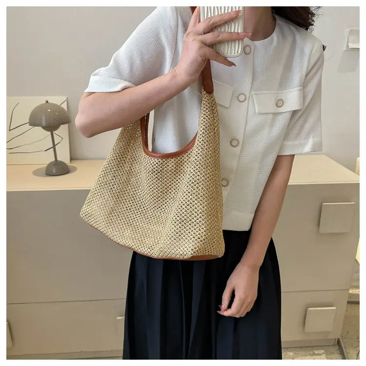 Women Woven Straw Bag Large Capacity Vintage Style — feature 13