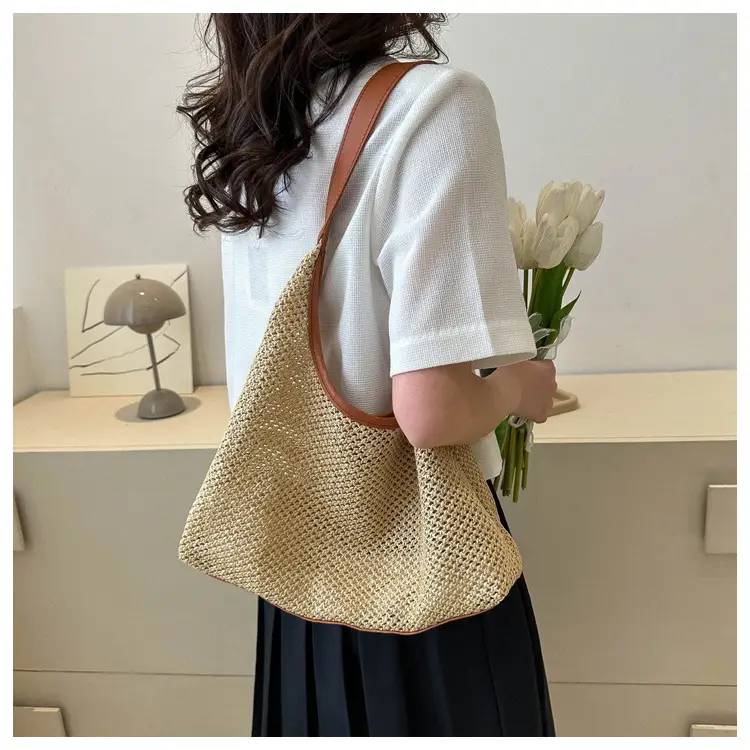 Women Woven Straw Bag Large Capacity Vintage Style — feature 14