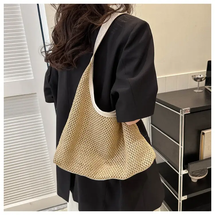 Women Woven Straw Bag Large Capacity Vintage Style — feature 25