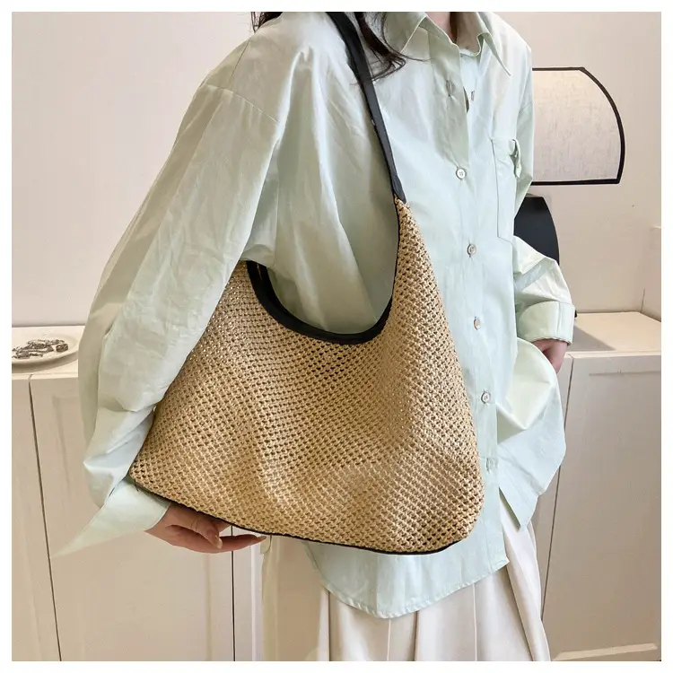 Women Woven Straw Bag Large Capacity Vintage Style — feature 30