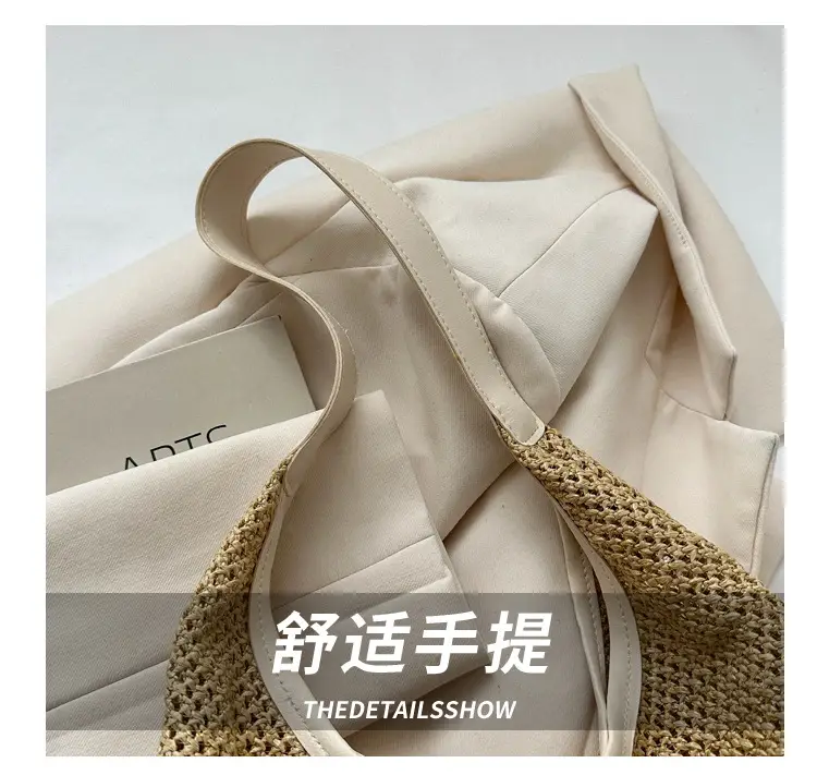 Women Woven Straw Bag Large Capacity Vintage Style — feature 4